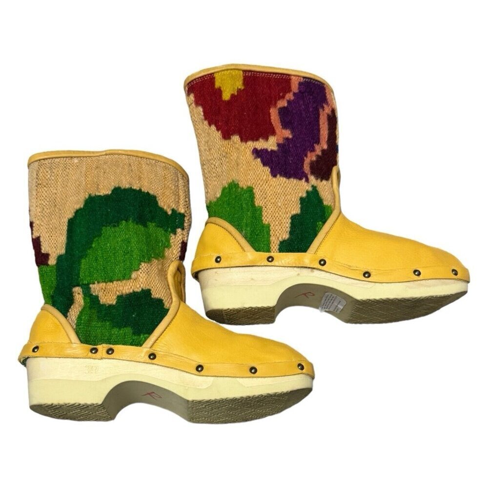 Vibrant Yellow and Multicolor Women's Moccasins